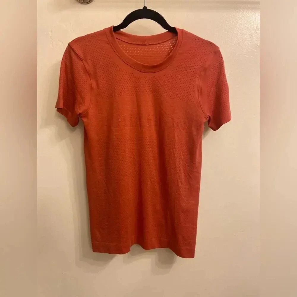 Lululemon Breeze By Short Sleeve Rustic Coral Size 4